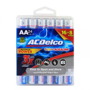 AC Delco Alkaline AA-24 promo Batteries 16+8 PCS Free
