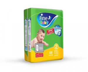 Fine Baby Diapers  - Jumbo Pack- Small 3-6Kg 68 Diapers