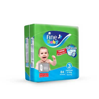 Fine Baby Diapers  - Mega Pack- Medium 4-9Kg 84 Diapers