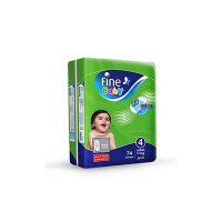 Fine Baby Diapers  - Mega Pack- Large 7- 14kg 74 Diapers